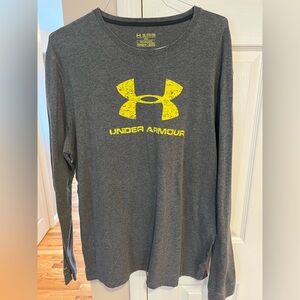 Under Armour Charcoal Heather Shirt with Yellow Logo